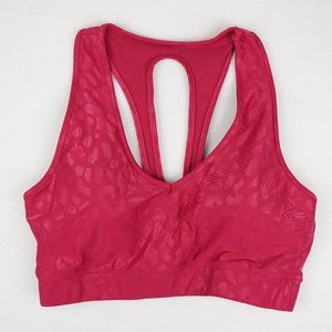Carbon38 Action Sports Bra 2.0 Takara Shine Leopard Magenta Medium Support sz M